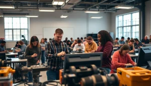Students at a Trade School Knoxville TN engage in hands-on learning with modern tools.
