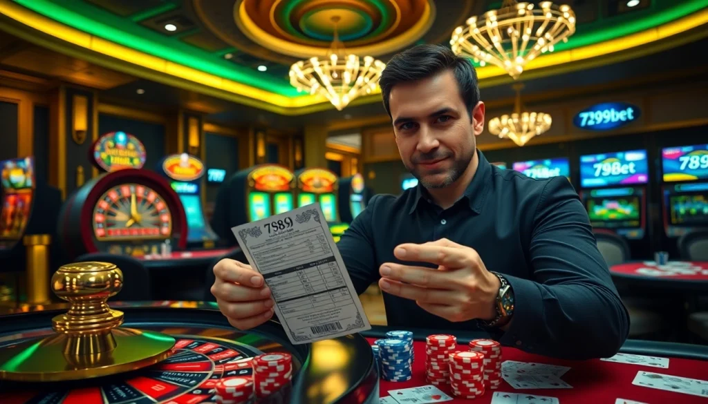 Experience the thrill of casino gaming at 789bet with vibrant slot machines and roulette tables.