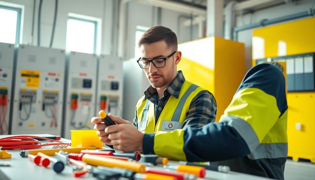 Mastering skills in electrician apprenticeship Hawaii through hands-on learning in a bright workshop.