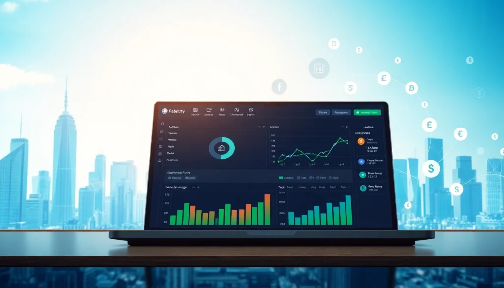 Lending Platform Integration visualized through a digital interface displaying financial analytics and tech elements.