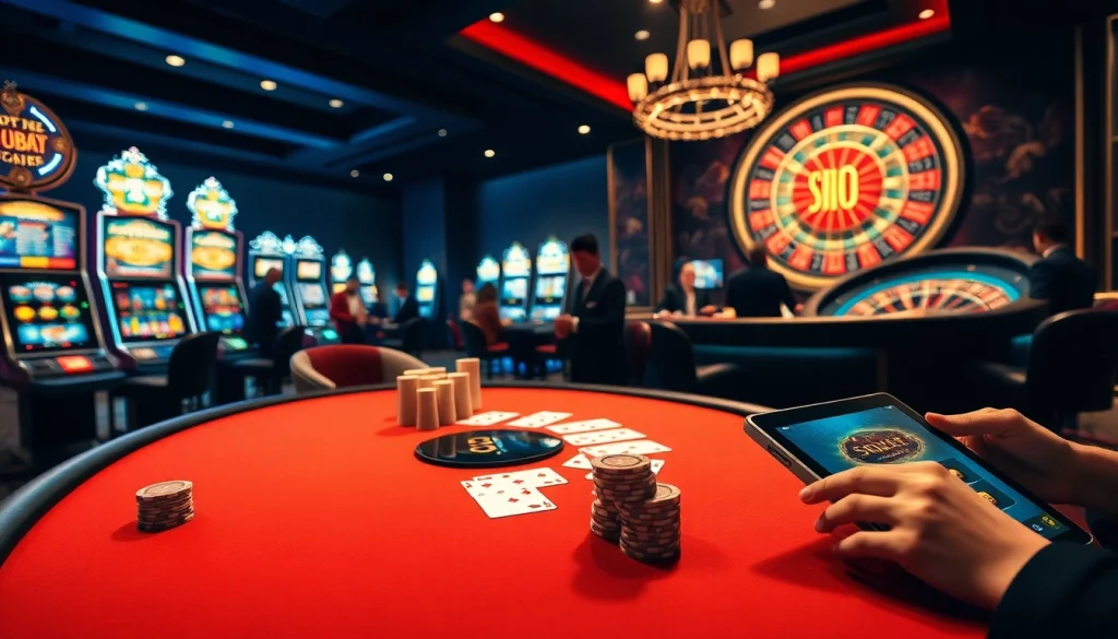 Experience the thrill of เว็บตรง soibet with an immersive casino scene featuring engaging poker and roulette.