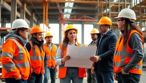 Collaborative team at a construction site, highlighting the construction association denver.