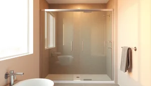 Stylish shower doors uk enhancing a contemporary bathroom with natural light.
