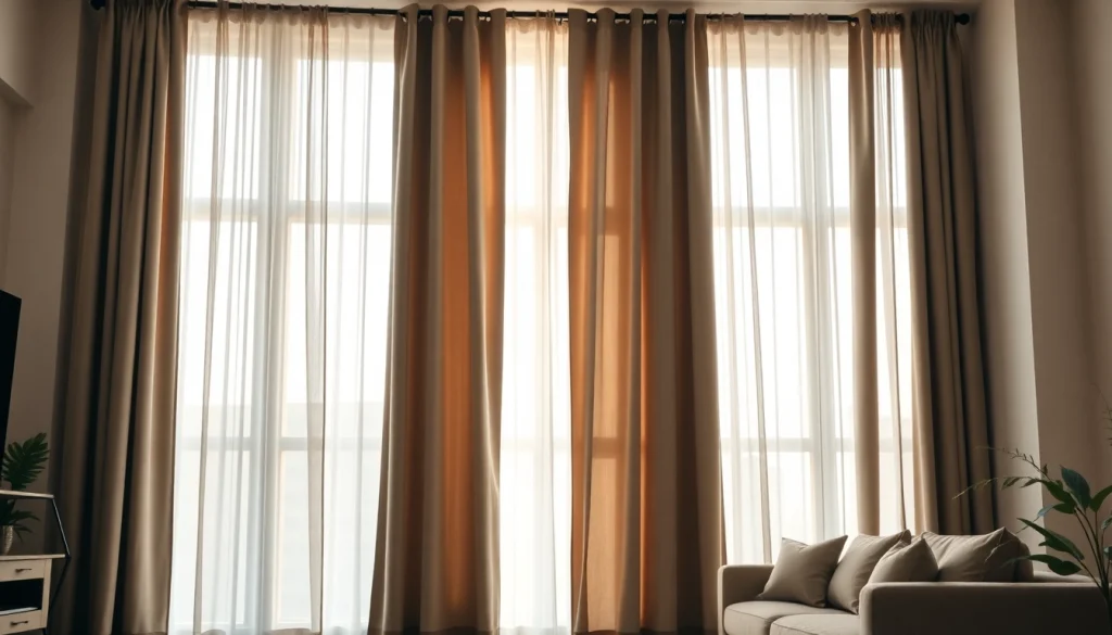 Bekijk verduisterende gordijnen die stijlvolle privacy en comfort bieden in een moderne woonruimte.