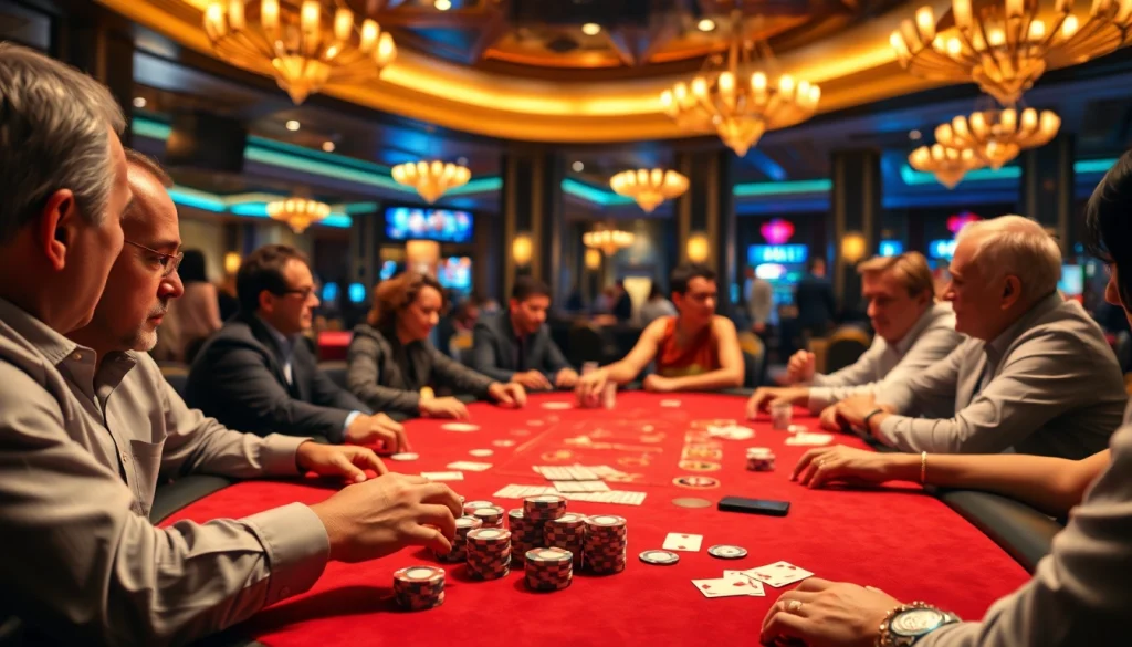 ยูฟ่า169 ผู้เล่นกำลังสนุกกับเกมคาสิโนที่โต๊ะโป๊กเกอร์สุดหรู
