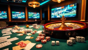 Exciting sports betting atmosphere featuring Thể Thao VMAX 2026 elements for gamblers.