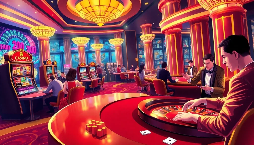 Experience the thrill of MM88 casino games with vibrant tables and exciting slot machines.