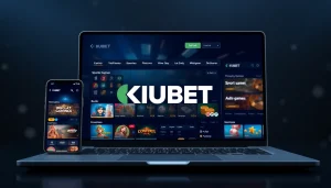 Kubet online gambling platform showcasing diverse gaming options on mobile and laptop devices.
