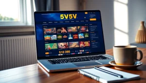 5V5V online betting platform interface showcasing games and live betting options.