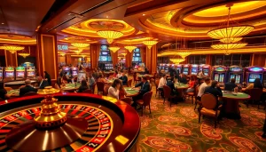 Engaged players at a casino gaming floor embodying the thrill of hidden wiki tor gambling.