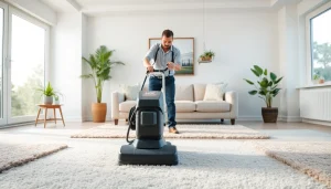 Professional carpet cleaners Roseville CA demonstrating effective cleaning techniques.