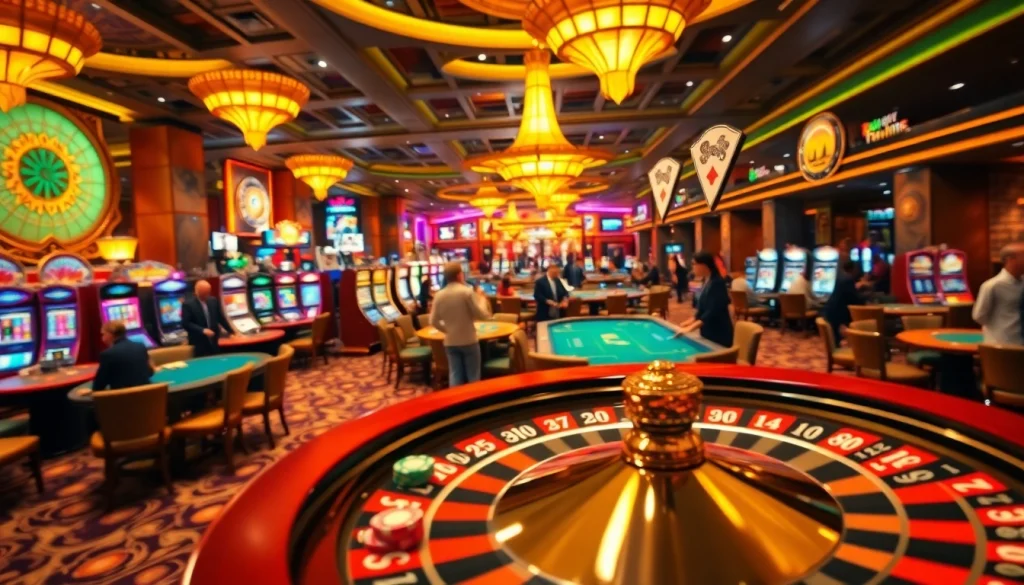 Experience the thrill of winning at NOHU90 casino with vibrant tables and slot machines.