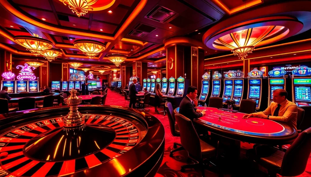 Winning at gg88 casino with exciting slot machines and vibrant gaming tables.