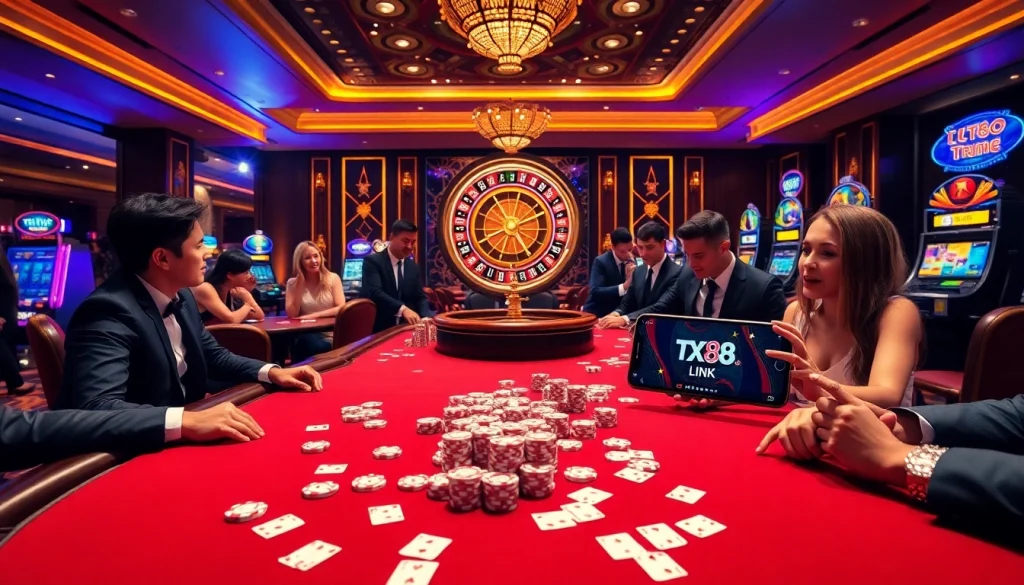 Experience the thrill of gambling at https://tx88.link/ with vibrant poker games and roulette excitement.