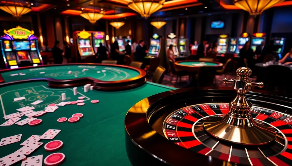 Experience the thrill of gaming at www.kjc.global with professional casino tables and vibrant atmosphere.