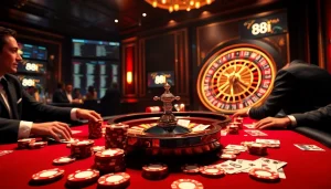 Experience the thrill of the casino with exciting 88i gameplay at a luxury gaming table.