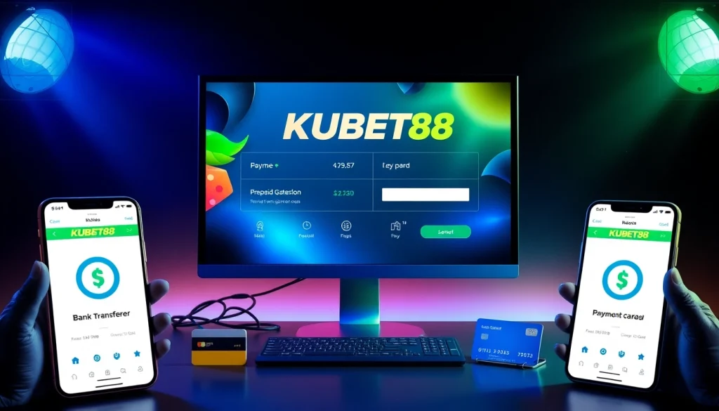 Nạp Tiền KUBET88 – Bước Thiết Yếu Để Trải Nghiệm Giải Trí with various payment methods displayed on a gaming interface.