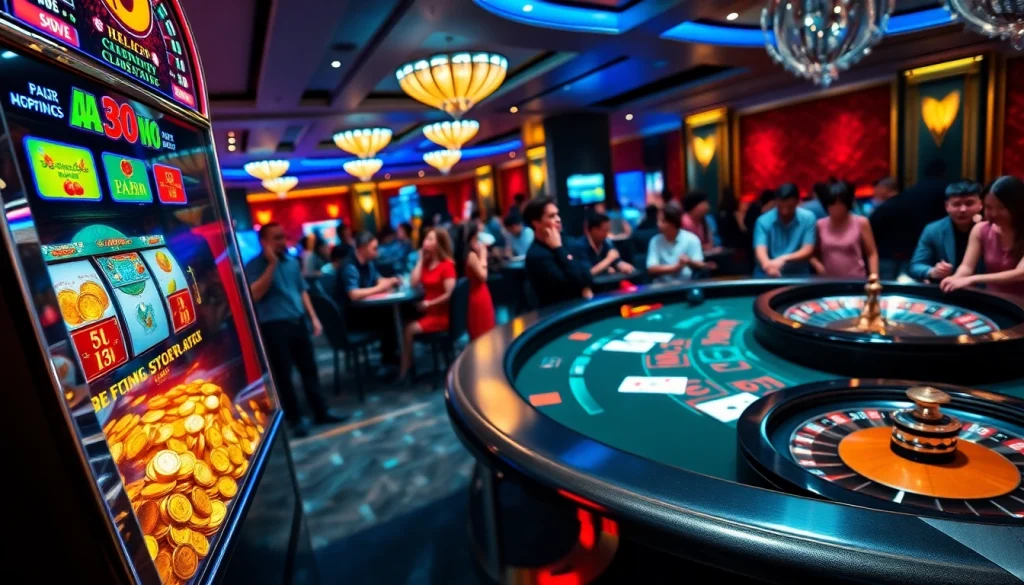 Experience the excitement of situs slot gacor with vibrant slot machines and high-stakes tables.