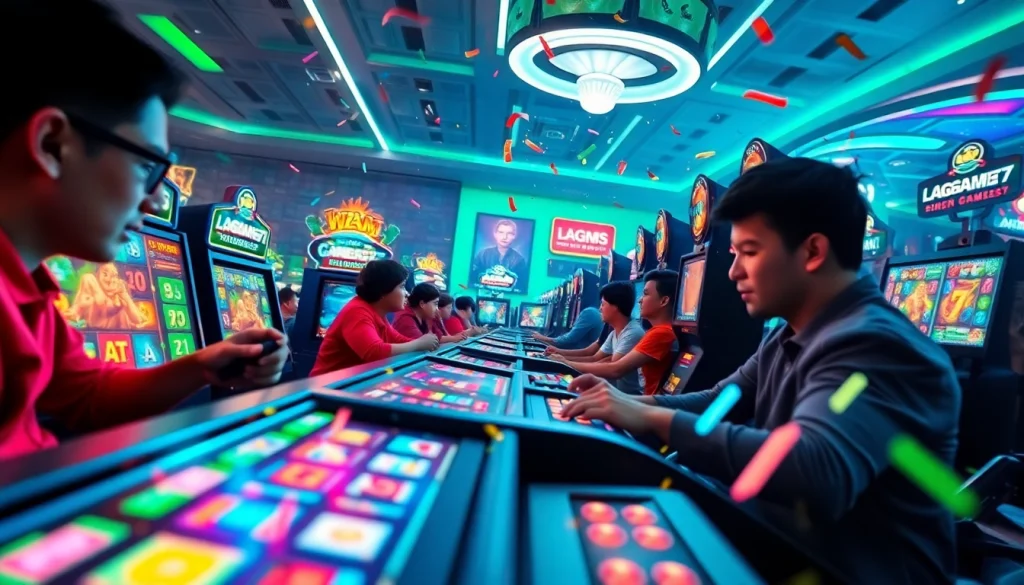 LAGAGAME77 gaming scene depicting players in action with vibrant graphics and an exciting atmosphere.