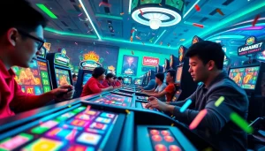 LAGAGAME77 gaming scene depicting players in action with vibrant graphics and an exciting atmosphere.