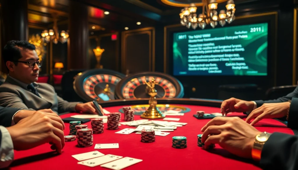 The hidden wiki showcases a luxurious casino scene with poker chips and cards, embodying high-stakes gambling excitement.