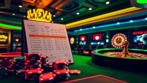 Cá cược bóng đá 6FF betting scene with vibrant tables, odds slips, and exciting gaming atmosphere.