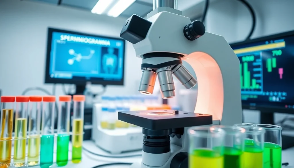 Analisi spermiogramma in laboratorio con strumenti di alta precisione e risultati dettagliati.