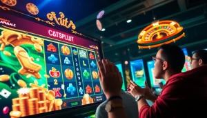 Engaging players enjoying the excitement of slot online apiraja88 in a luxurious casino environment.