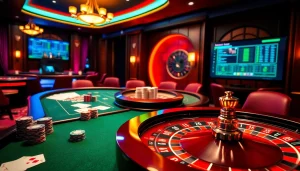 Experience the excitement of gambling at https://rr8888.in.net/ with an engaging casino scene of players at the poker table.