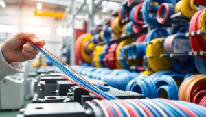 Showcasing a Flexible Wire Manufacturer at work with skilled technicians and vibrant wire products.