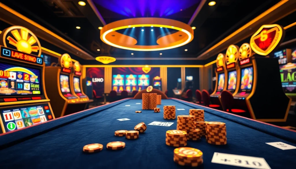 Une scène de casino en ligne captivante avec des actions de croupier en direct et des éléments de jeu vibrants montrant l'excitation du casino en ligne.