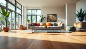 Transform your space with stunning vinyl flooring in a bright and modern living room.