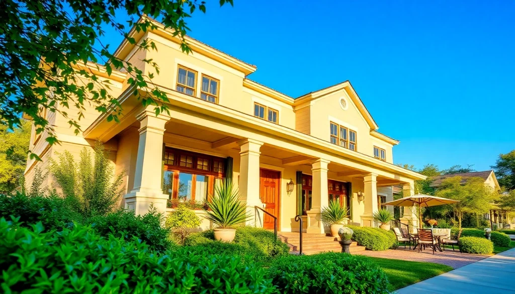 Experience the elegance of the Rock View Road Revival with its inviting architecture and vibrant surroundings.