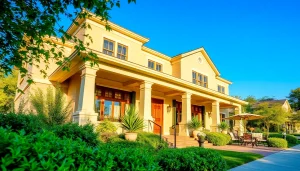 Experience the elegance of the Rock View Road Revival with its inviting architecture and vibrant surroundings.