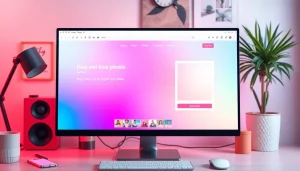 Make image square using an online tool with vibrant interface showcasing easy editing options for photos.