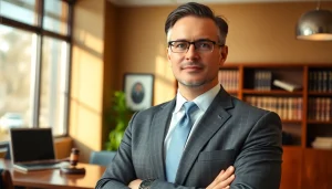 Engaging Greenville Personal Injury Lawyer advising a client in a well-lit office.