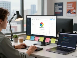 在现代工作空间展示生产力，使用谷歌浏览器体验快速安全的浏览。