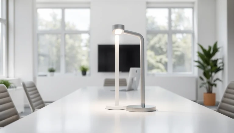 Bij een tl led lamp in een moderne kantooromgeving wordt een stijlvolle en functionele verlichting getoond.