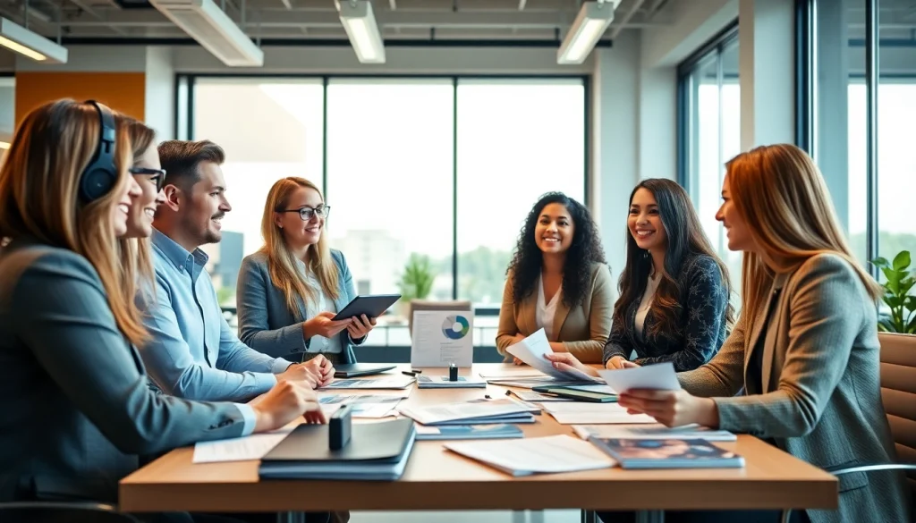 Explore options to get certified with professionals discussing at a modern office.