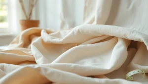 Hoogwaardige linnen stoffen prachtig gepresenteerd in verschillende kleuren met een luxe uitstraling.