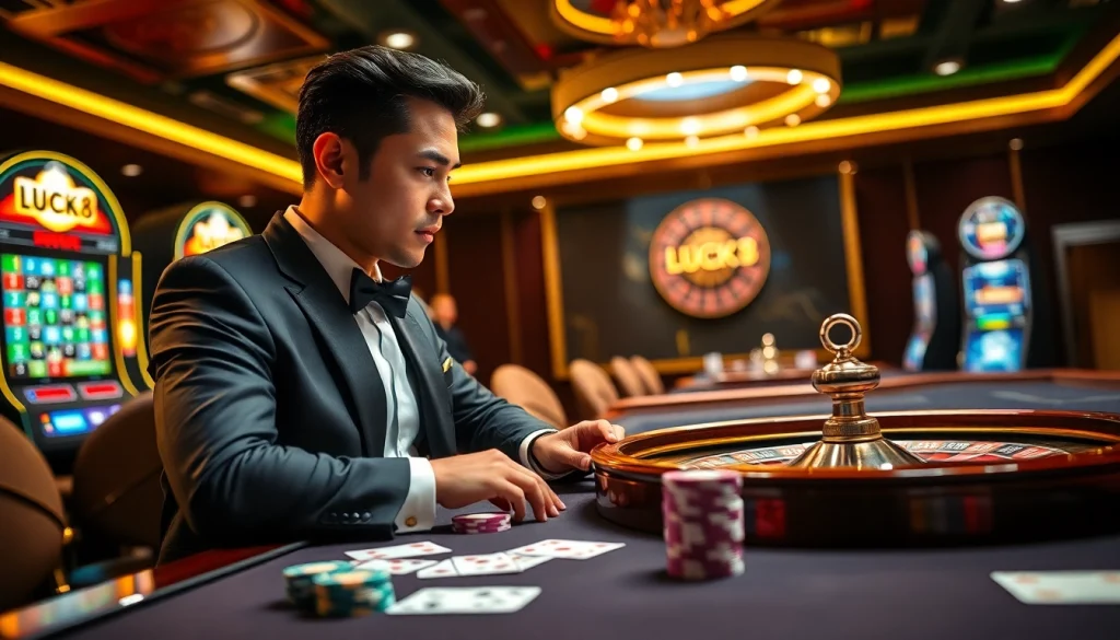 Experience the thrill of LUCK8 with vibrant casino tables and excitement.