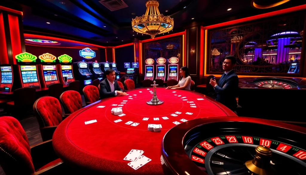Experience the thrill of mm88bet gaming at a luxurious casino table with poker chips and cards.