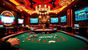Engaging scene of Casino MM88 showcasing Baccarat action and luxurious gaming atmosphere.