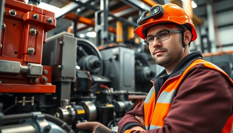Mobile hydraulic services technician expertly repairs hydraulic systems in a professional workshop.