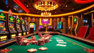 Experience the excitement of betting with vibrant tables and slot machines at https://oxbet.ae/ in a luxurious casino.