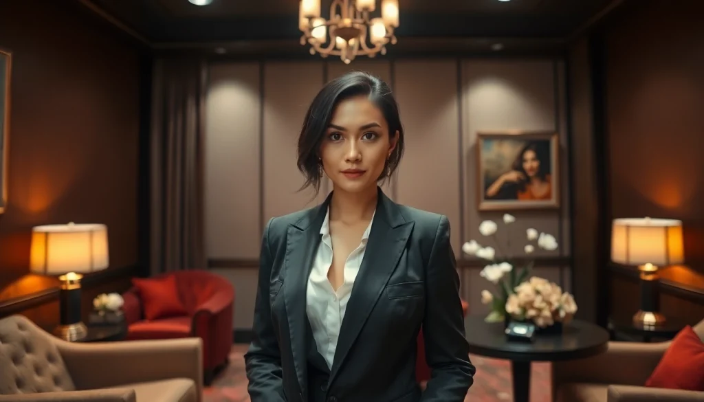 Singapore escort in an elegant setting, showcasing luxury and charm.