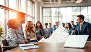 Virginia immigration lawyer advising clients in a bright office setting.