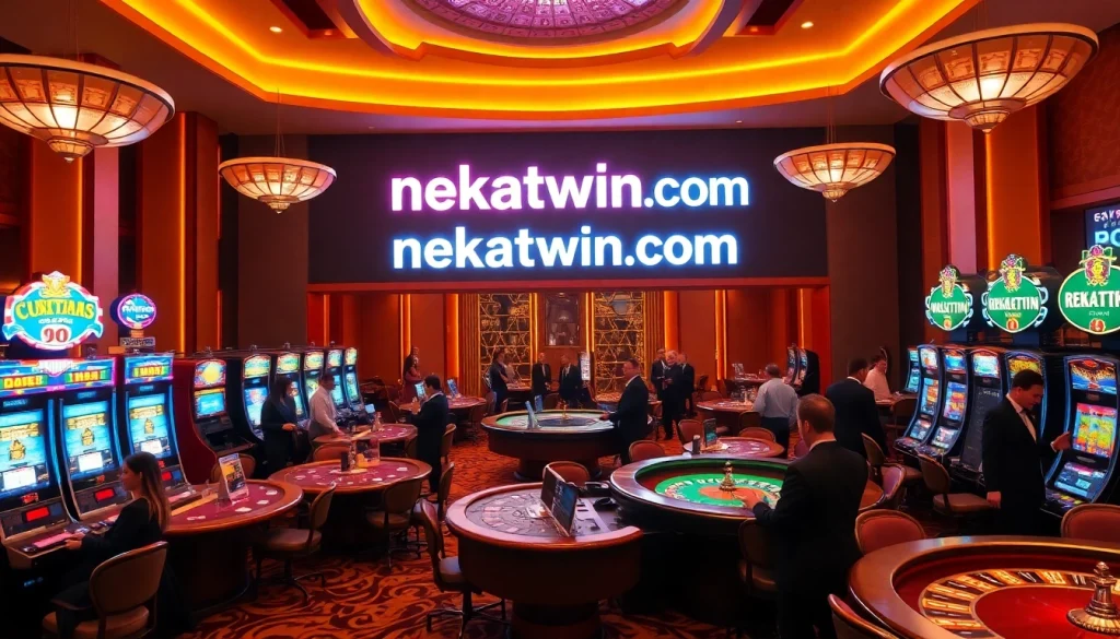 Experience the excitement of nekatwin.com with vibrant slot machines and engaging casino tables.