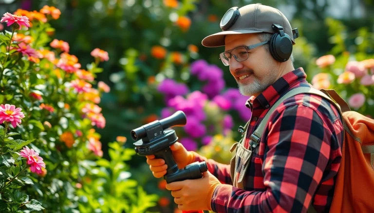 Implementing year round insect protection in a vibrant garden with blooming flowers.