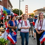 Connecting Polish community in San Francisco at https://www.sfpol.com/ outdoor festival, sharing culture and traditions.